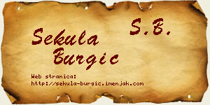 Sekula Burgić vizit kartica